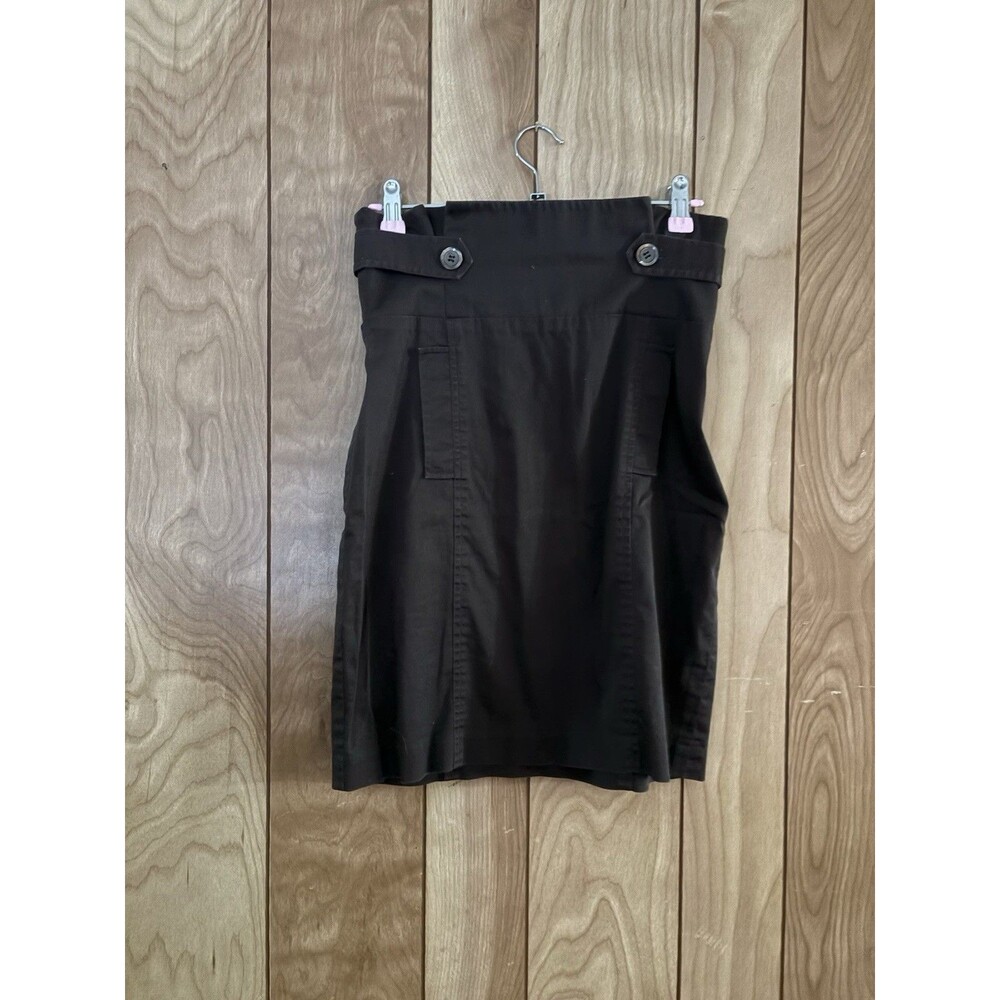 bcbgeneration Knee Length Skirt Dark Brown With Bottom Details Size 4 Womens